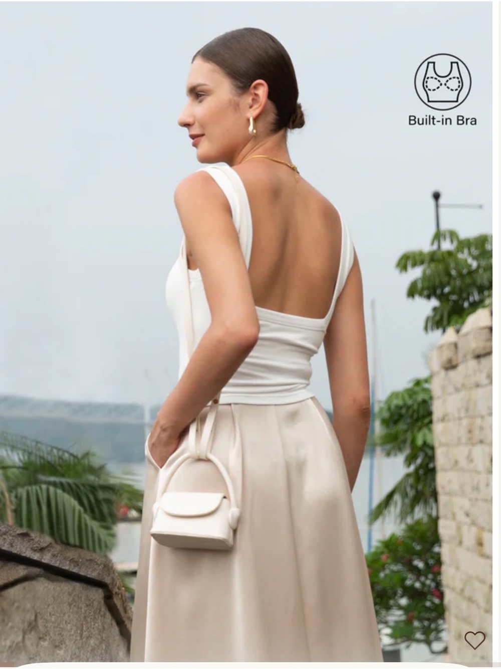 OGL White Ribbed Square-Neck Tank